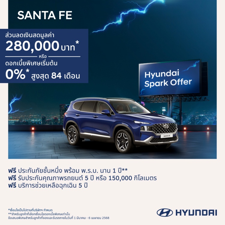 batch_SANTA-FE_1 HYUNDAI SPARK OFFER ข้อเสนอสุดร้อนแรงแห่งปีต้อนรับ Motor Show 2025