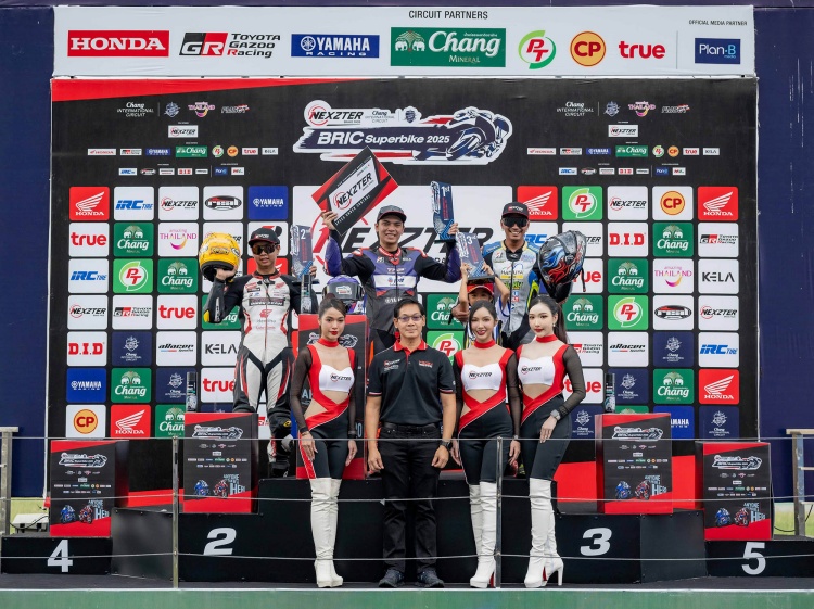 batch_10-1ST_-Poduim มันส์ระดับโลก NEXZTER BRIC Superbike สนาม 2 "แสตมป์" เฉือนคว้าชัย -นทีธาร รับแชมป์สองสนามรวด