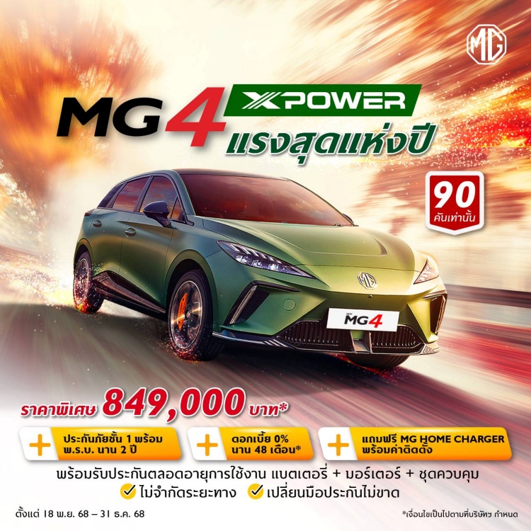 batch_NEW-MG4-ELECTRIC-XPOWER-End-of-Season-Campaign โค้งสุดท้ายก่อน Motor Expo 2025 กับข้อเสนอสุดพิเศษส่งท้ายปีจาก MG