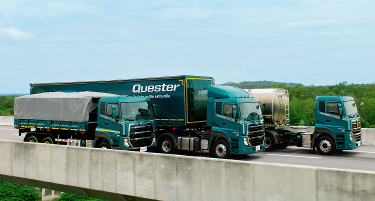 batch_QuesterLineup New UD Trucks Quester MY2026 รถพ่วงอเนกประสงค์ 350 แรงม้า มาตรฐานยูโร 5 ยกระดับครบทุกด้านของการขนส่ง
