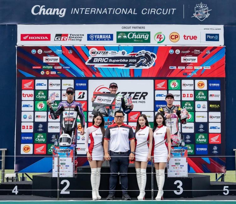 batch_5-1.SB1_Poduim เปิดซีซั่นเดือด! NEXZTER BRIC Superbike 2026 "มิกซ์-ธนัช" พลิกเฉือนนักบิดโมโตทูประเดิมชัยสนามแรก