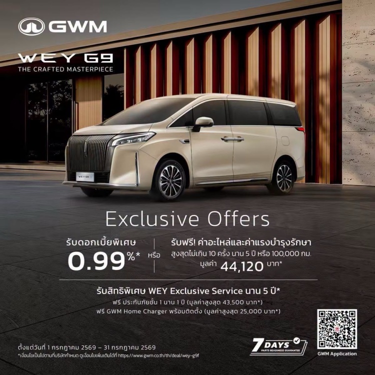 batch_01.GWM-WEY-G9-July-Campaign GWM WEY G9 คว้ายอดขายรวม อันดับ 1 ในกลุ่ม New Energy MPV ในประเทศจีน (มกราคม – พฤษภาคม)
